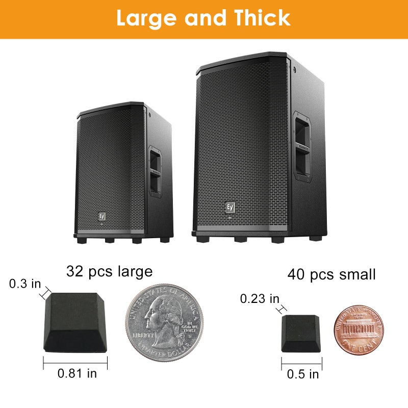 FURNIMATE Black Rubber Feet 72PCS Self Adhesive Rubber Feet Black Bumper Pads Square Bumpers for Electronics Speakers Computers Keyboard PS4 - Image 3